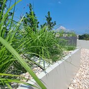 Štýlová strešná záhrada pre súkromný oddych – Moderný dizajn spája pohodlný exteriérový nábytok, zeleň v kvetináčoch a atmosférické osvetlenie pre dokonalý relax