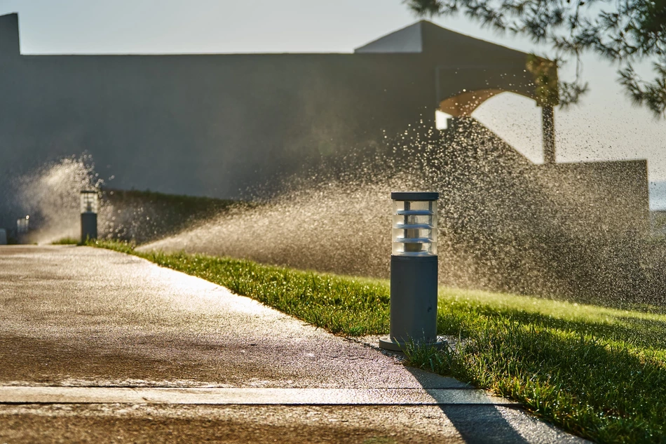 Závlaha trávnika v existujúcej záhrade